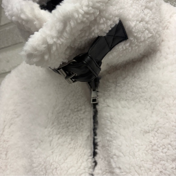 Levi's Reversible Teddy Jacket M White Black - Picture 7 of 14